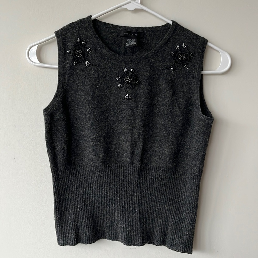 Gray sweater vest